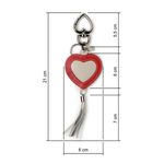 CHAVEIRO CELLWAY COURO CORACAO DUAS CORES MARFIM E VERMELHO