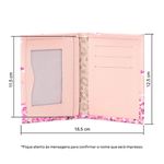 PORTA DOCUMENTOS COURO NOME AMOR ROSA ROSA BEBE