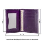 PORTA DOCUMENTOS COURO ROXO