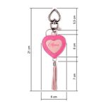 CHAVEIRO COURO NOME CORACAO DUAS CORES ROSA BEBE E PINK