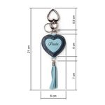 CHAVEIRO COURO NOME CORACAO DUAS CORES AZUL BEBE E AZUL