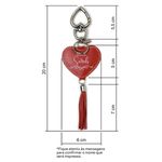 CHAVEIRO COURO NOME CORACAO NIQUEL VERMELHO
