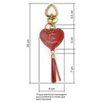 CHAVEIRO COURO NOME CORACAO OURO VERMELHO