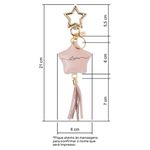 CHAVEIRO COURO NOME ESTRELA ROSA BEBE