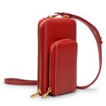 BOLSA PORTA CELULAR COURO VERMELHO