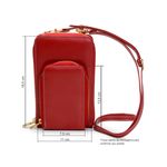 BOLSA PORTA CELULAR COURO VERMELHO