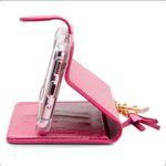 CAPA CARTEIRA COURO PINGENTES PINK