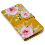 CAPA CARTEIRA COURO NOME ROSE MOSTARDA