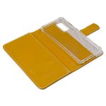 CAPA CARTEIRA COURO STRASS MOSTARDA