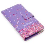 CAPA CARTEIRA COURO NOME AMOR ROSA LILAS