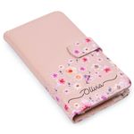 CAPA CARTEIRA COURO NOME DAUPHINE ROSA BEBE