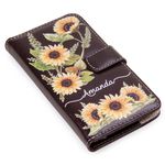 CAPA CARTEIRA COURO NOME GIRASSOL MARROM