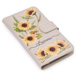 CAPA CARTEIRA COURO NOME GIRASSOL MARFIM