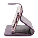 CAPA CARTEIRA COURO NOME GIRASSOL ROXO