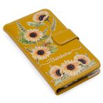 CAPA CARTEIRA COURO NOME GIRASSOL MOSTARDA