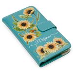 CAPA CARTEIRA COURO NOME GIRASSOL HORTENSIA