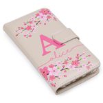 CAPA CARTEIRA COURO NOME INICIAIS MARFIM