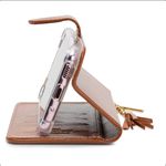 CAPA CARTEIRA COURO NOME PINGENTES CARAMELO