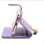 CAPA CARTEIRA COURO NOME PINGENTES LILAS