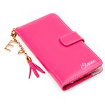 CAPA CARTEIRA COURO NOME PINGENTES PINK