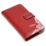 CAPA CARTEIRA COURO NOME RENDA VERMELHO