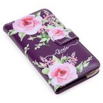 CAPA CARTEIRA COURO NOME ROSE ROXO