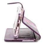 CAPA CARTEIRA COURO NOME ROSE ROXO