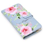 CAPA CARTEIRA COURO NOME ROSE AZUL BEBE