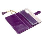 CAPA CARTEIRA COURO PINGENTES ROXO