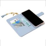 CAPA CARTEIRA COURO PINGENTES AZUL BEBE