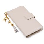 CAPA CARTEIRA COURO PINGENTES MARFIM