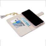 CAPA CARTEIRA COURO PINGENTES MARFIM