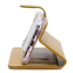 CAPA CARTEIRA COURO STRASS MOSTARDA