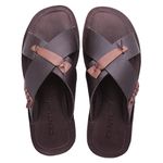 Chinelo Caribe em Couro Chocolate