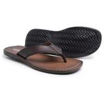 Chinelo Dedo Jersey em Couro Marrom