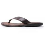 Chinelo Dedo Jersey em Couro Marrom