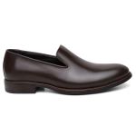Mocassim Loafer Social Finlândia Liso Couro Cafe