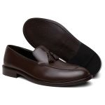 Mocassim Loafer Social Russia Bambolim Couro Cafe
