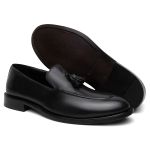 Mocassim Loafer Social Russia Bambolim Couro Preto