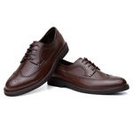 Sapato Social Brogue Islândia Croco Couro Cafe