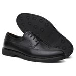 Sapato Social Brogue Islândia Croco Couro Preto