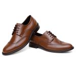 Sapato Social Brogue Tamanho Especial em Couro Whisky