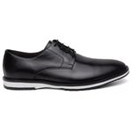 Sapato Masculino Macau Derby Couro Preto 