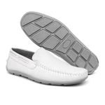 Sapato Mocassim Casual em Couro Branco
