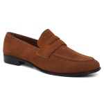 Mocassim Loafer Chile Couro Nobuck Caramelo