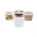 Pote Plástico Quadrado 250ml Com Tampa 