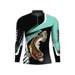 CAMISA DE PESCA FEMININA C.F BRASIL TURQUESA TRAIRA