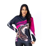 CAMISA DE PESCA FEMININA C.F BRASIL ROSA TRAIRA