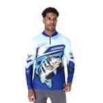 CAMISA DE PESCA MASCULINA C.F BRASIL AZUL TUCUNARE AZUL