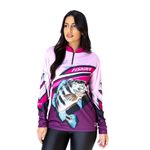 CAMISA DE PESCA FEMININA C.F BRASIL ROSA TUCUNARE AZUL